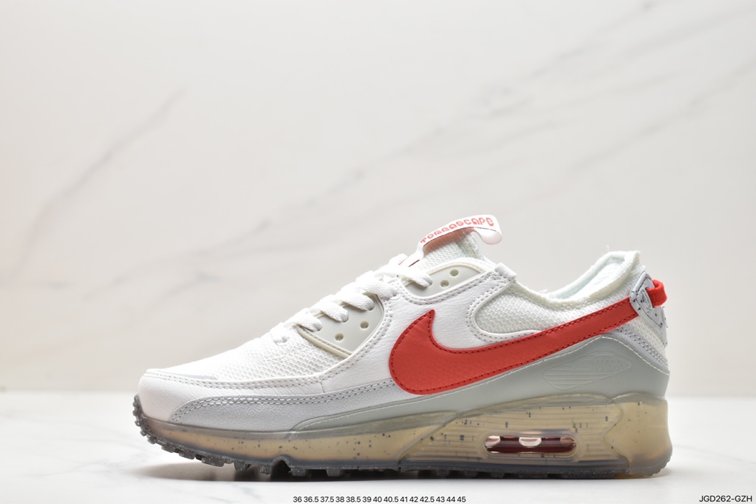 跑步鞋, Nike Air Max 90 terrascape“gym red”, Nike Air Max, Nike Air, NIKE, DQ3987-100, Air Max 90, Air Max - 耐克 Nike Air Max 90 terrascape“gym red” 复古休闲 低帮 运动跑步鞋 男款 白红色 可回收材料 DQ3987-100