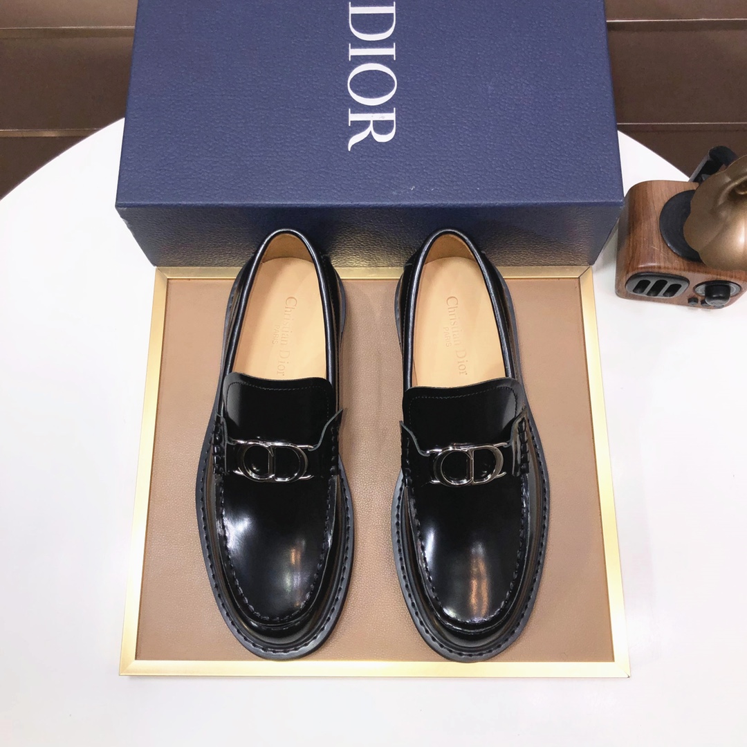 Fábrica [Dior] (forro de piel de vaca teñida al agua) Dior original 1:1 de fábrica de alta calidad, materiales original…