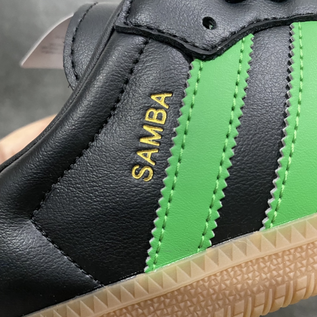 图片[2]-【过验版】Adidas  Samba Teamn桑巴德迅板鞋黑绿 HQ7035nn市场最好版本没有之一‼️n全头层甩纹原厂皮料 立体压印SAMBA烫金logo 区别市场一切版本n针车走线 冲孔均为最高标准打造 后跟港宝材料定型 反口弧度完美n原装海玻璃鞋垫 背面刷胶同步原版，中底区别市场版本‼️nSIZE：36 36.5 37.5 38 38.5 39 40 40.5 41 42 42.5 43 44-莆田鞋批发中心