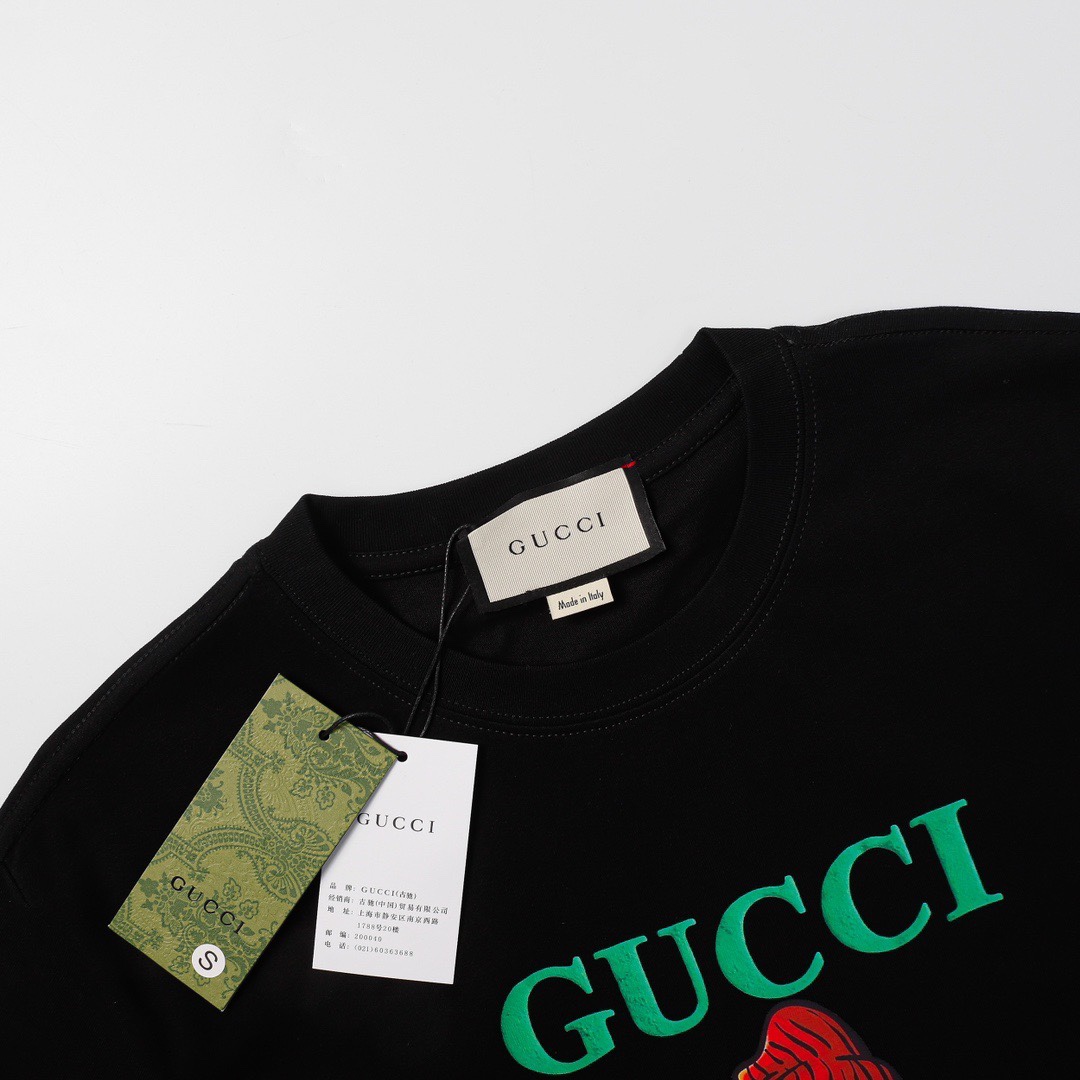 170 GUCCI/古驰 23SS 背包老头 印花短袖