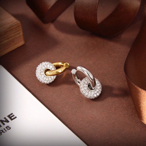 Celine Jewelry Earring Yellow Engraving Brass