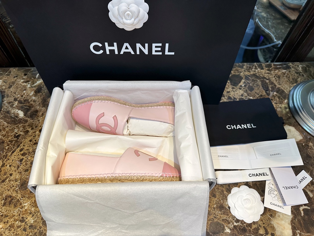 Chanel Shoes Espadrilles Pink Sheepskin