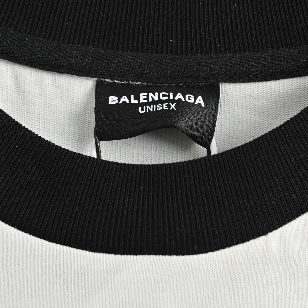 170 Balenciaga/巴黎世家 23ss 印花拼色插肩短袖