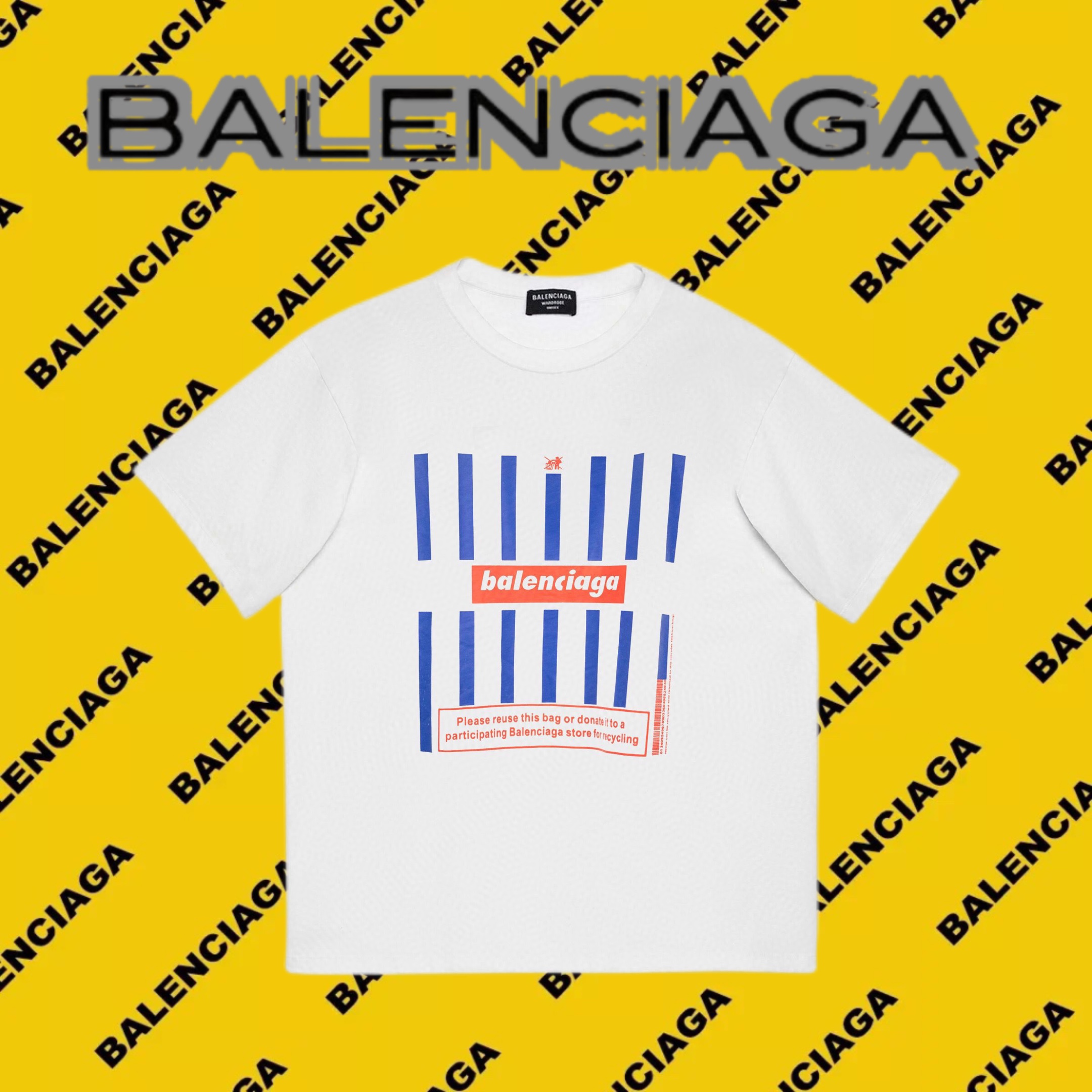 Balenciaga Abbigliamento T-Shirt Stampa Unisex Cotone pettinato Maniche corte