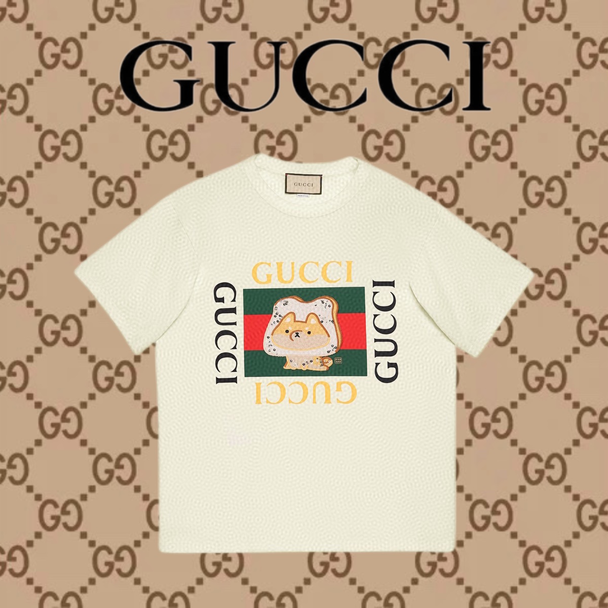 Gucci Vendita
 Abbigliamento T-Shirt Replica di moda
 Stampa Unisex Cotone pettinato Maniche corte