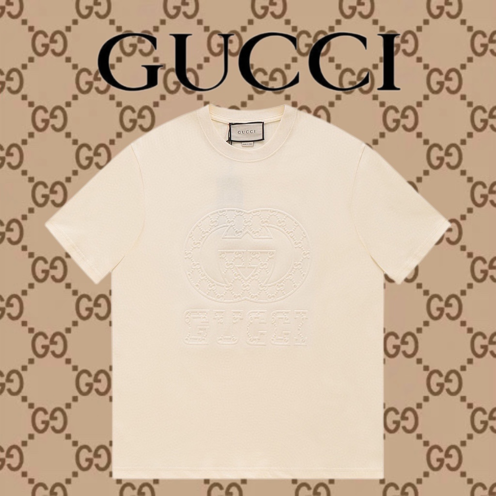 Gucci Abbigliamento T-Shirt Colore albicocca Nero Stampa Unisex Cotone pettinato Fashion Maniche corte