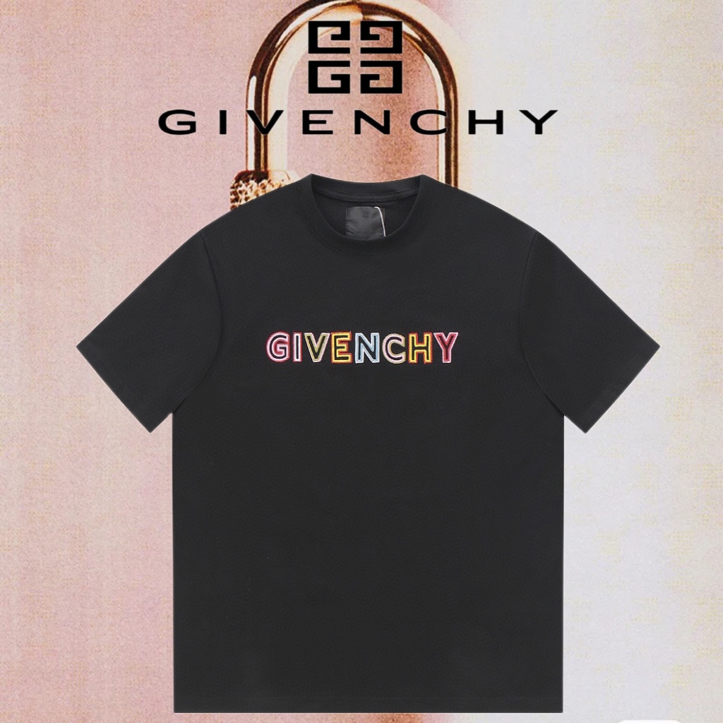 Givenchy Abbigliamento T-Shirt Nero Bianco Ricamo Unisex Maniche corte