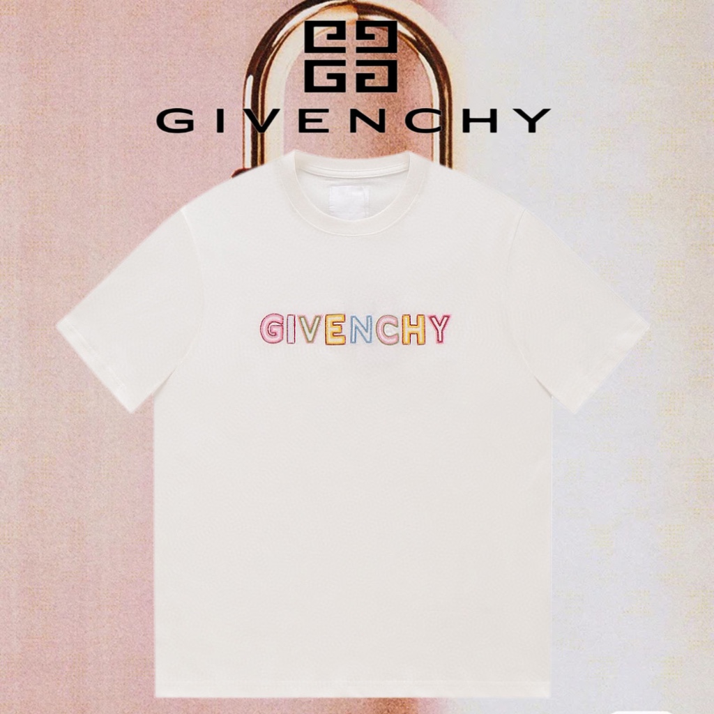 Givenchy Abbigliamento T-Shirt Nero Bianco Ricamo Unisex Maniche corte