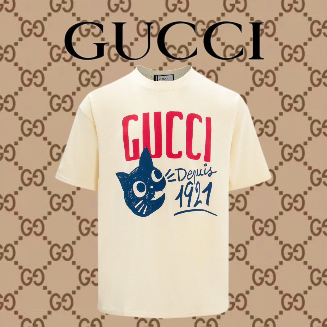 Gucci Abbigliamento T-Shirt Colore albicocca Rosso Stampa