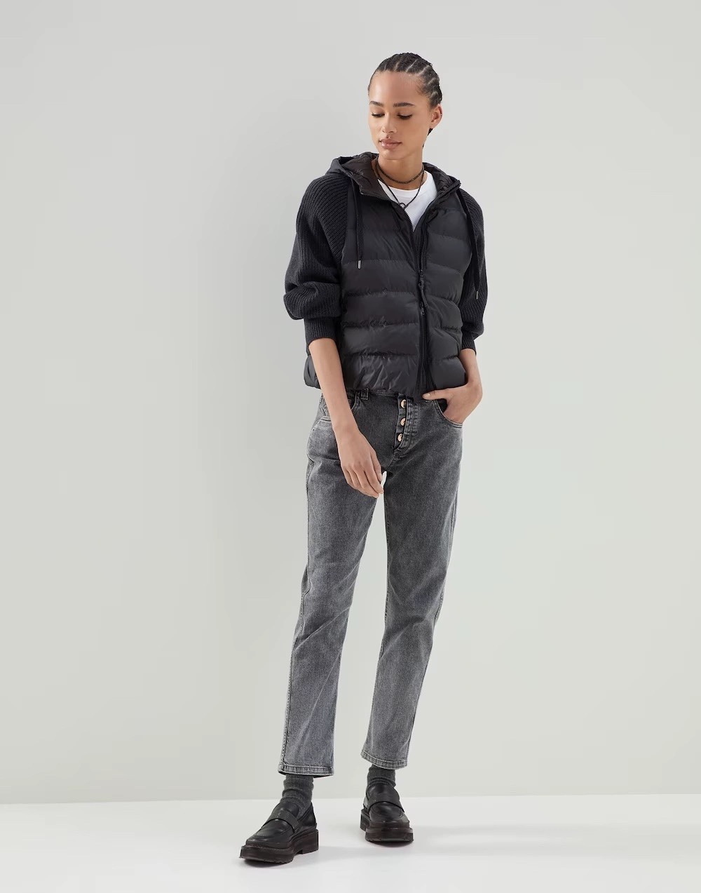 ZILIMARK BC White Goose Down Jacket with Wool and Cashmere Sleeves 10 i1687871864 1327 3