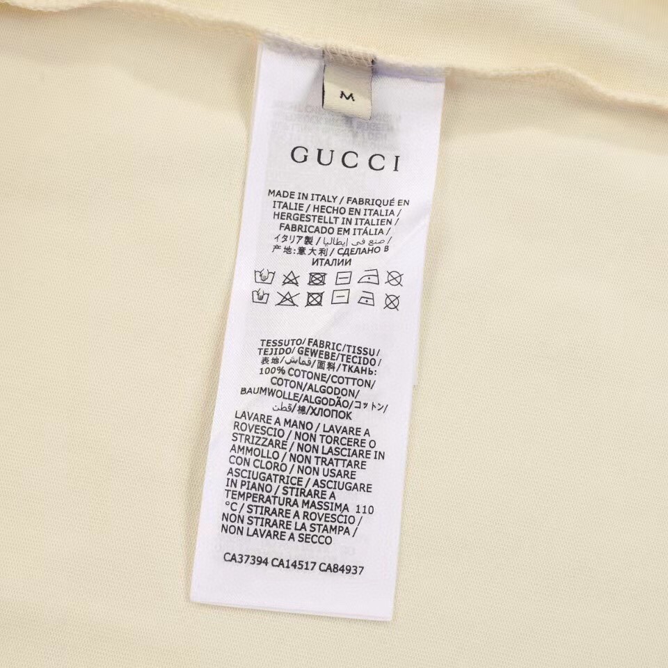 GUCCI 古驰 23ss夏季手绘书法字母双G短袖