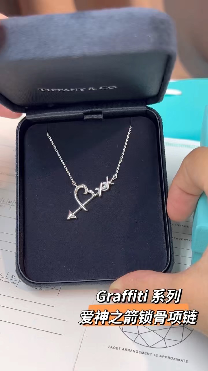 Tiffany & Co. Tiffany Graffiti系列 箭‮项头‬链 925银