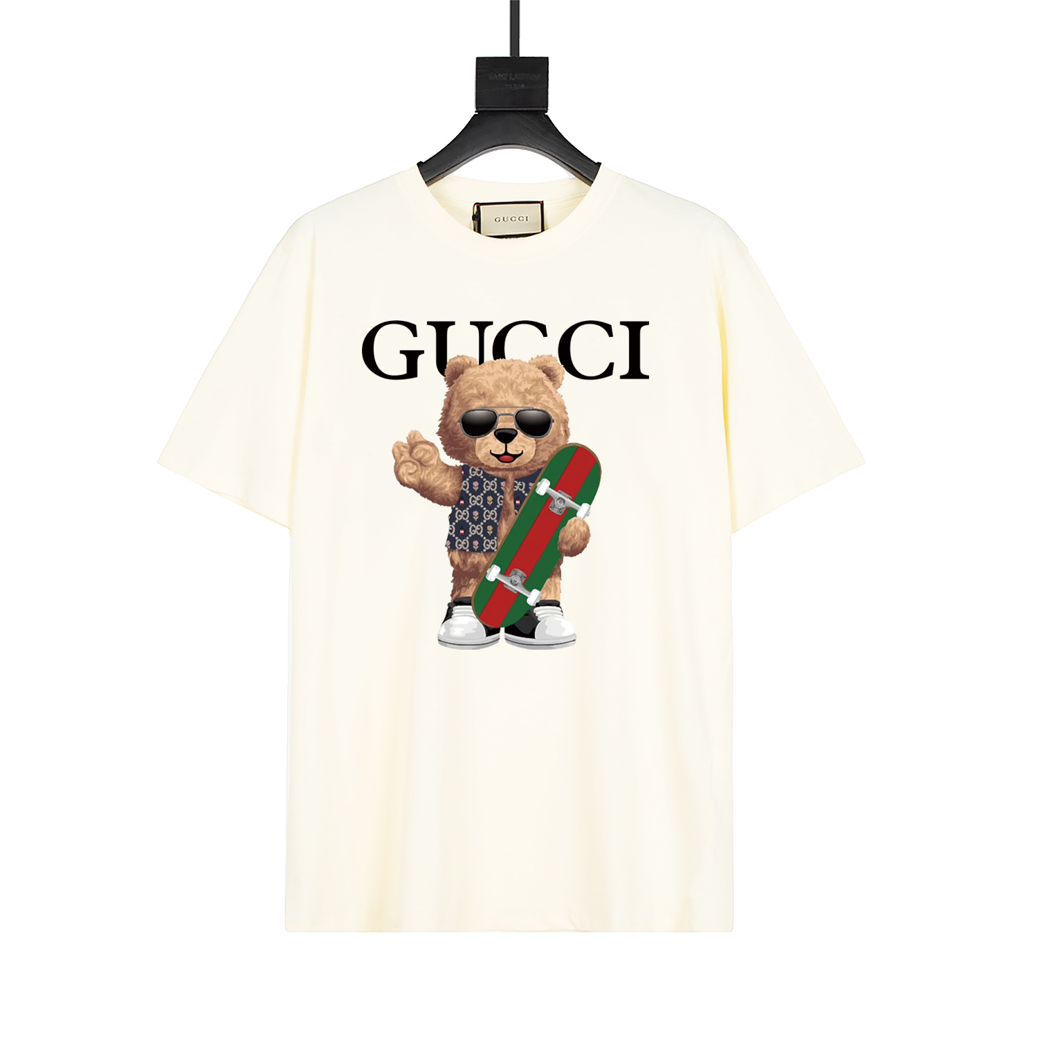 GUCCI 23SS primavera-verano nueva temporada camiseta de manga corta con oso patinador, disponible en tienda, último pat…