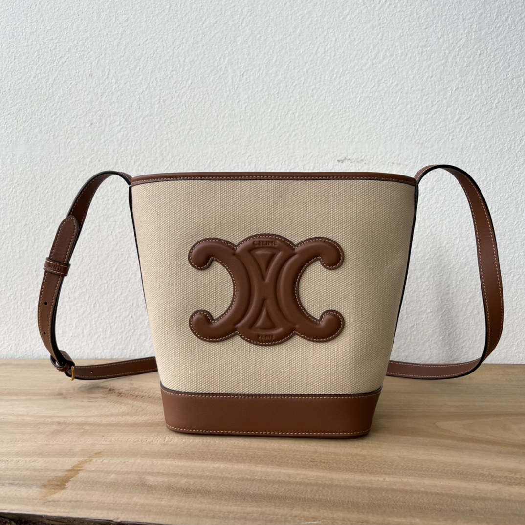 CUIR水桶バッグ 中号 - 高品質牛皮と調整可能な肩 strap