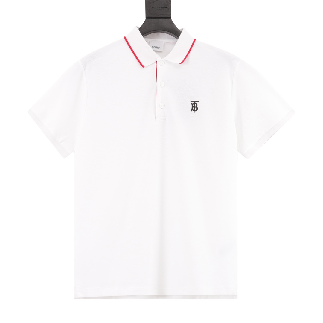 Burberry/巴宝莉 clásica polo de manga corta con bordado del logotipo TB. La tela utiliza tela de punto de gofre especial d…