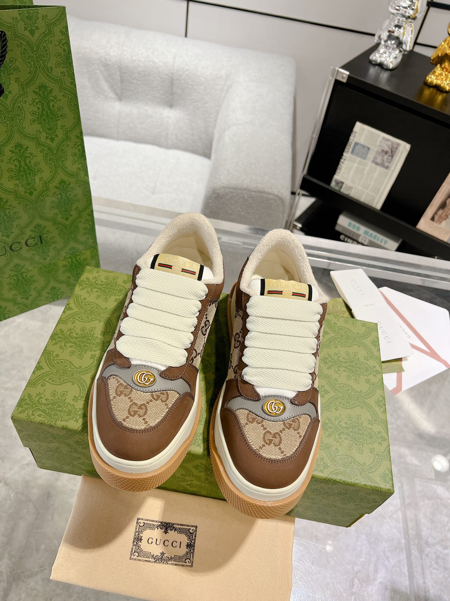 Gucci Buty do deskorolki Buty codzienne Łączenie Unisex Skóra krowia TPU Casual