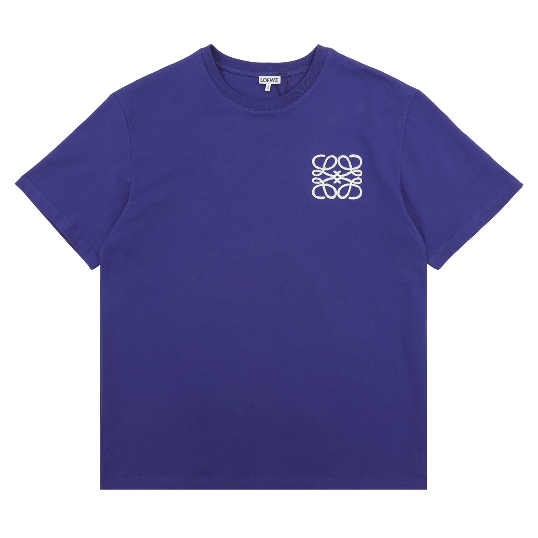 Loewe Clothing T-Shirt Embroidery Unisex Short Sleeve