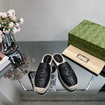 Gucci Replicas
 Shoes Slippers White Weave Raffia Rubber Sheepskin Straw Woven Spring/Summer Collection Trefoil