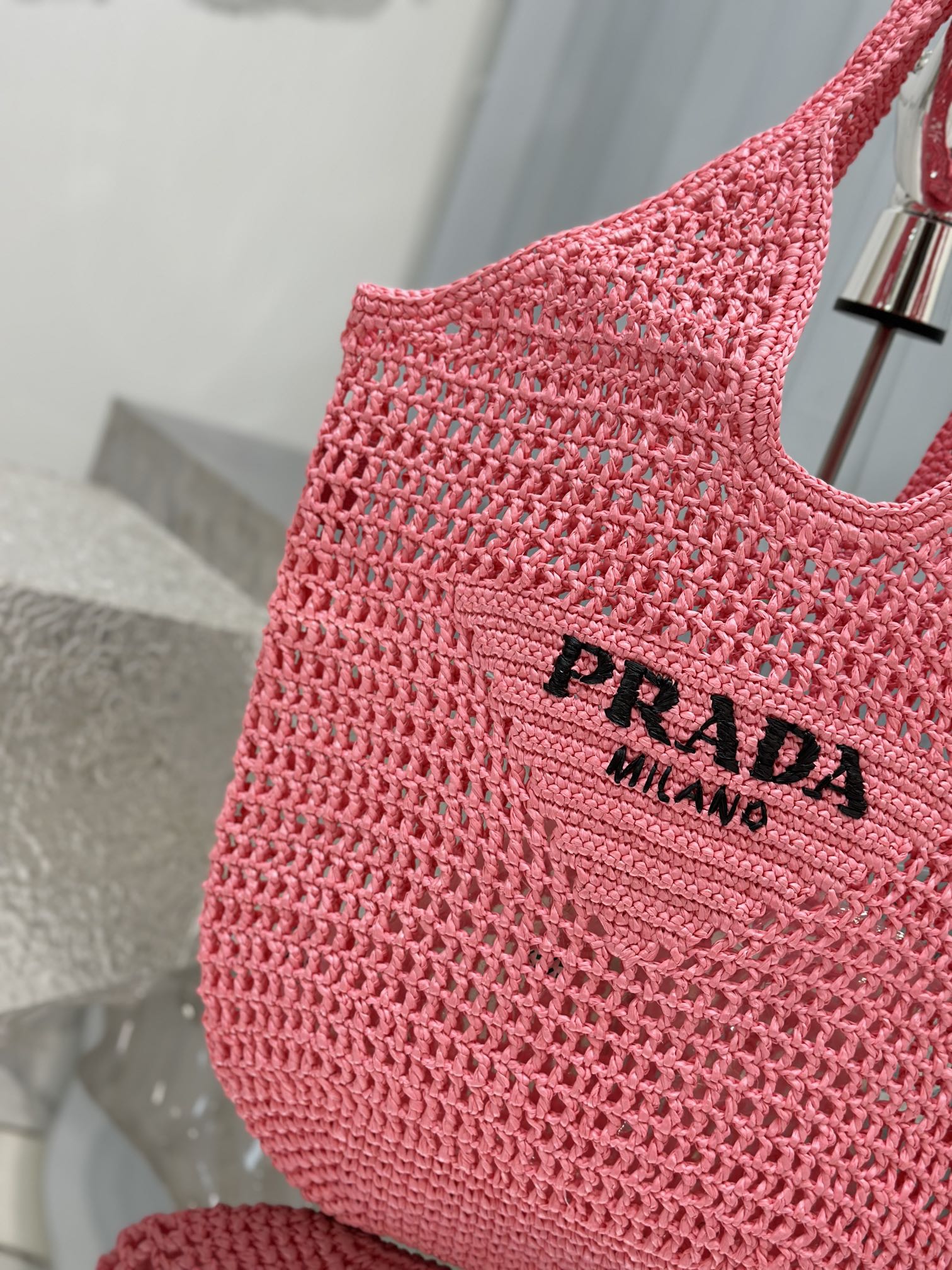 Prada Rare edition counter raffia woven tote bag