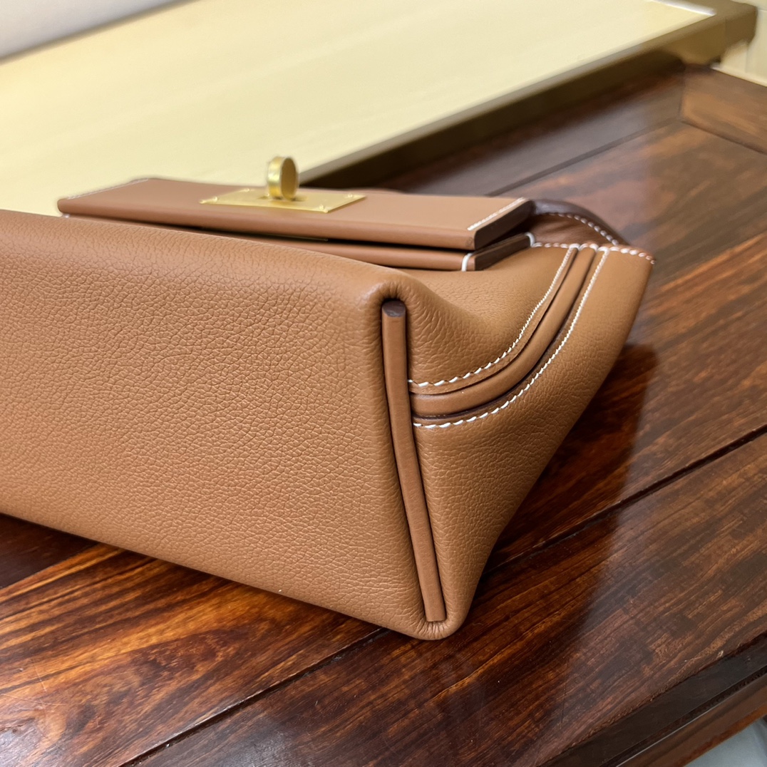 Elegant Mini Kelly 2424 Handbag in Gold Brown Evercolor/Swift Leather 8 i1687940488 3985 8