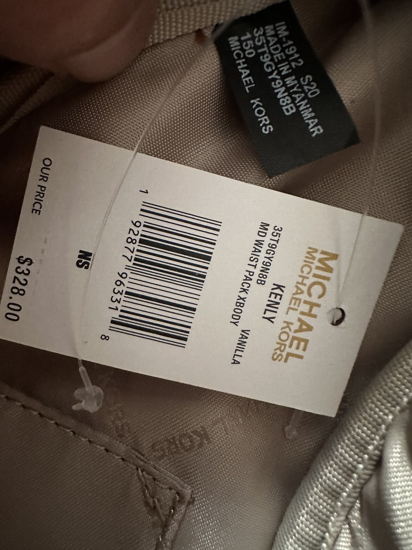 Michael Kors Michael kors mk新款 老花男女士腰包，棕色，白色，尺寸36×15×6