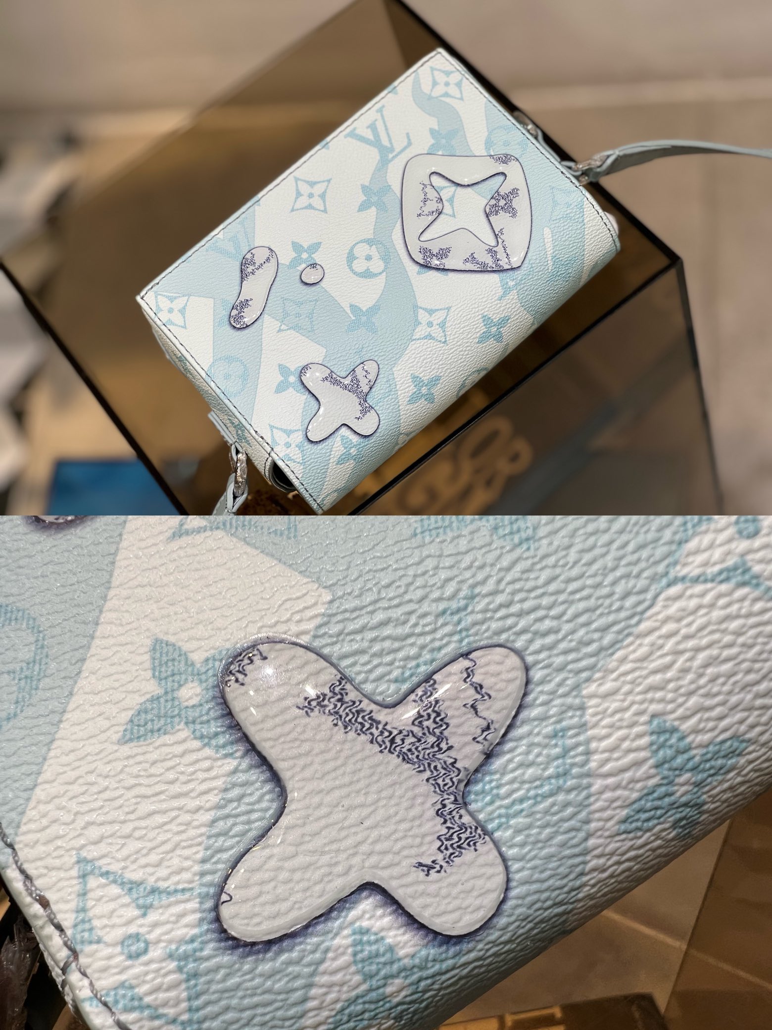 the Steamer Mini handbag features a 3D print depicting splashing water - Bag 6