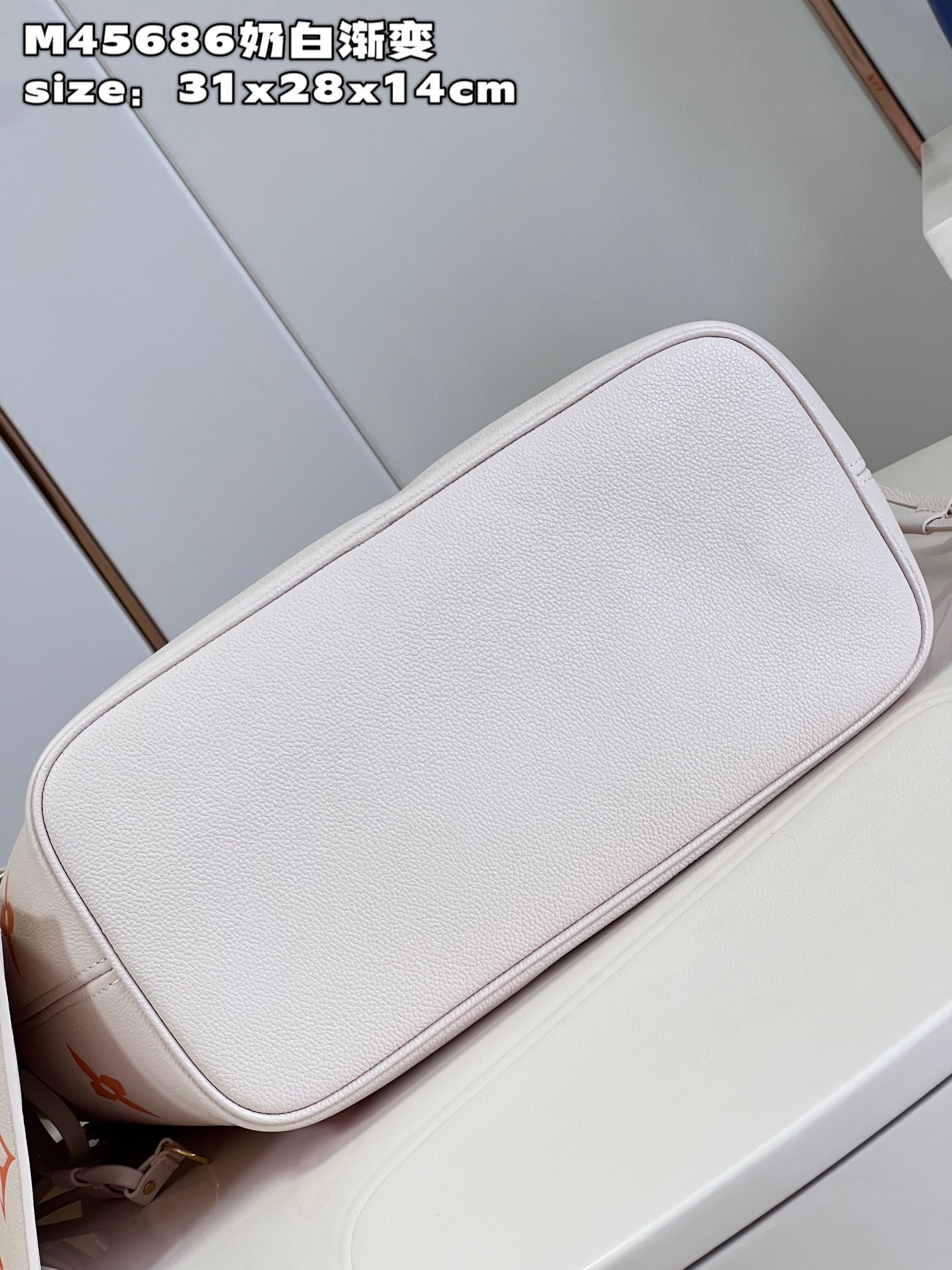 顶级原单M45686奶白渐变M46516款Neverfull中号手袋以MonogramEmpreinte