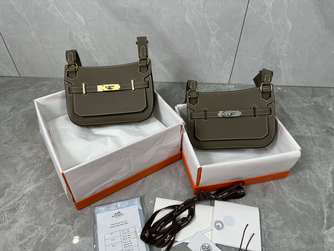 Hermes Mini Jypsiere Evercolor Leather Crossbody Bag - Taupe 2 i1687967576 8891 0