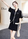 Dior Clothing Shirts & Blouses Two Piece Outfits & Matching Sets Black Grey Cotton Summer Collection Fashion Casual