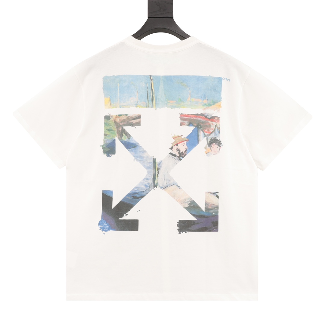 180 OFF-WHITE 莫奈油画印花短袖