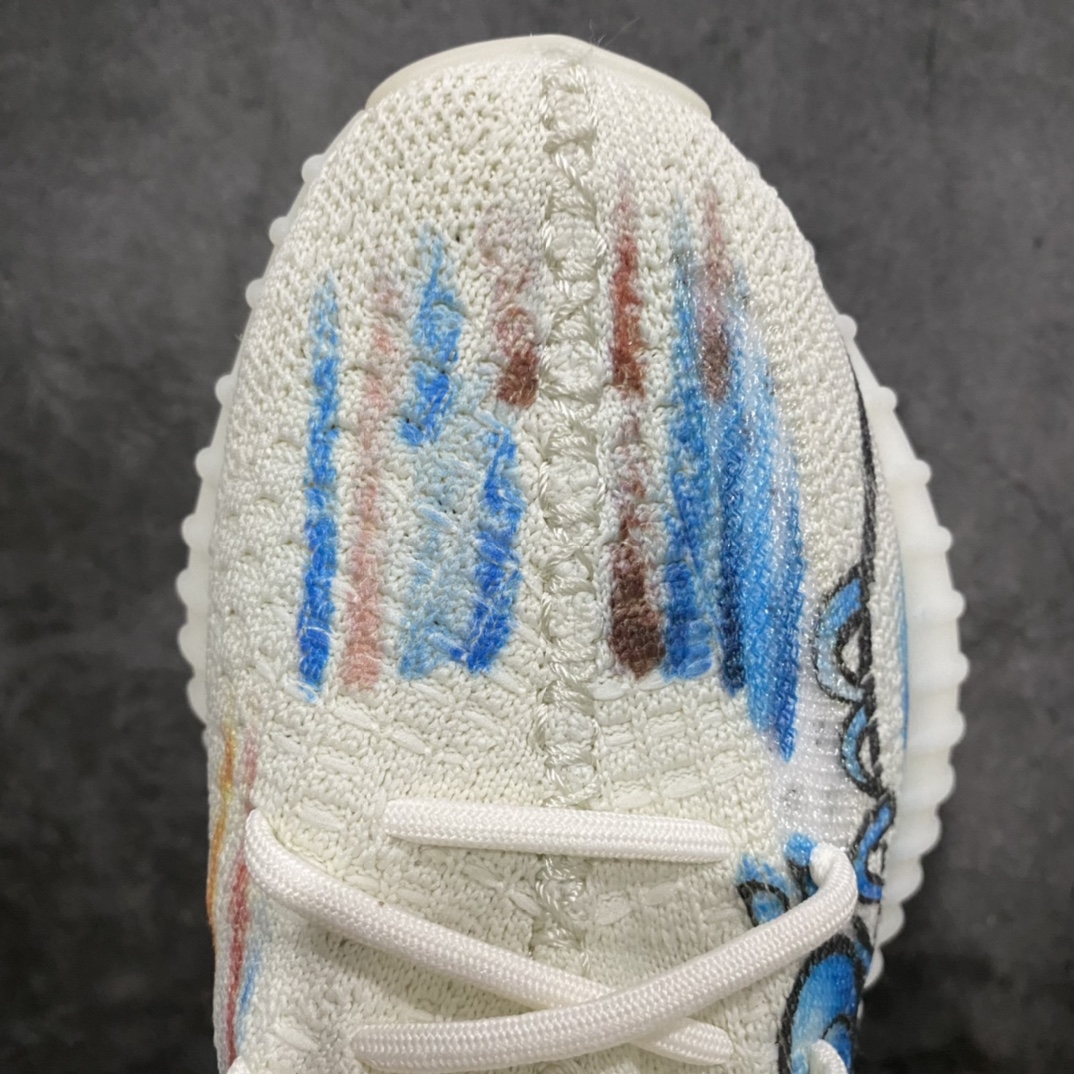 图片[6]-【DIY定制涂鸦】 3D变色龙nYeezy boost 350v2 全白2.0涂鸦n巴斯夫纯原大厂出品 板型细节都是满配n得物在售款 细节一直 上交与众不同 相当nice 尺码：36-47-莆田鞋批发中心