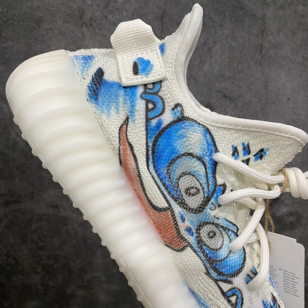 图片[7]-【DIY定制涂鸦】 3D变色龙nYeezy boost 350v2 全白2.0涂鸦n巴斯夫纯原大厂出品 板型细节都是满配n得物在售款 细节一直 上交与众不同 相当nice 尺码：36-47-莆田鞋批发中心