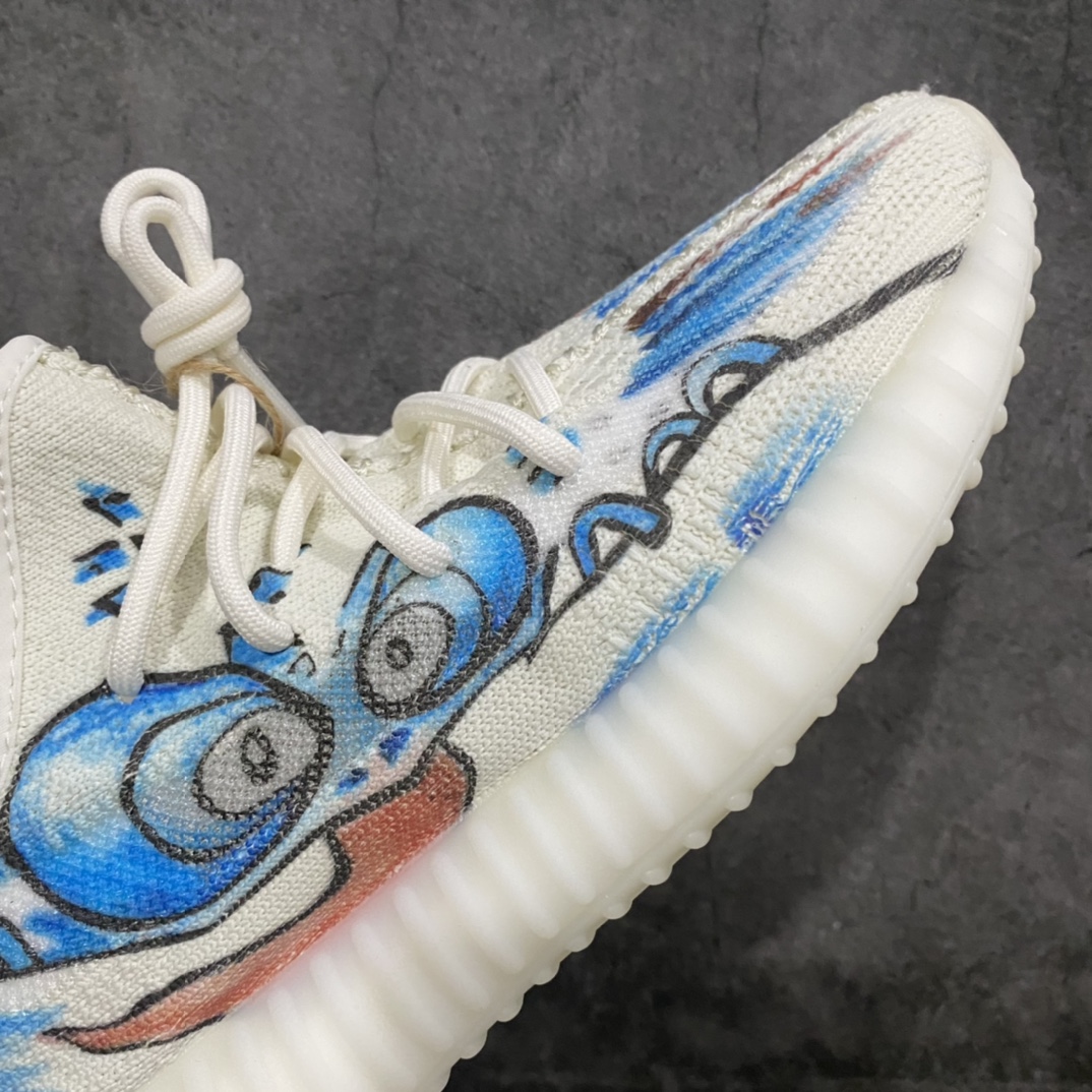 图片[9]-【DIY定制涂鸦】 3D变色龙nYeezy boost 350v2 全白2.0涂鸦n巴斯夫纯原大厂出品 板型细节都是满配n得物在售款 细节一直 上交与众不同 相当nice 尺码：36-47-莆田鞋批发中心