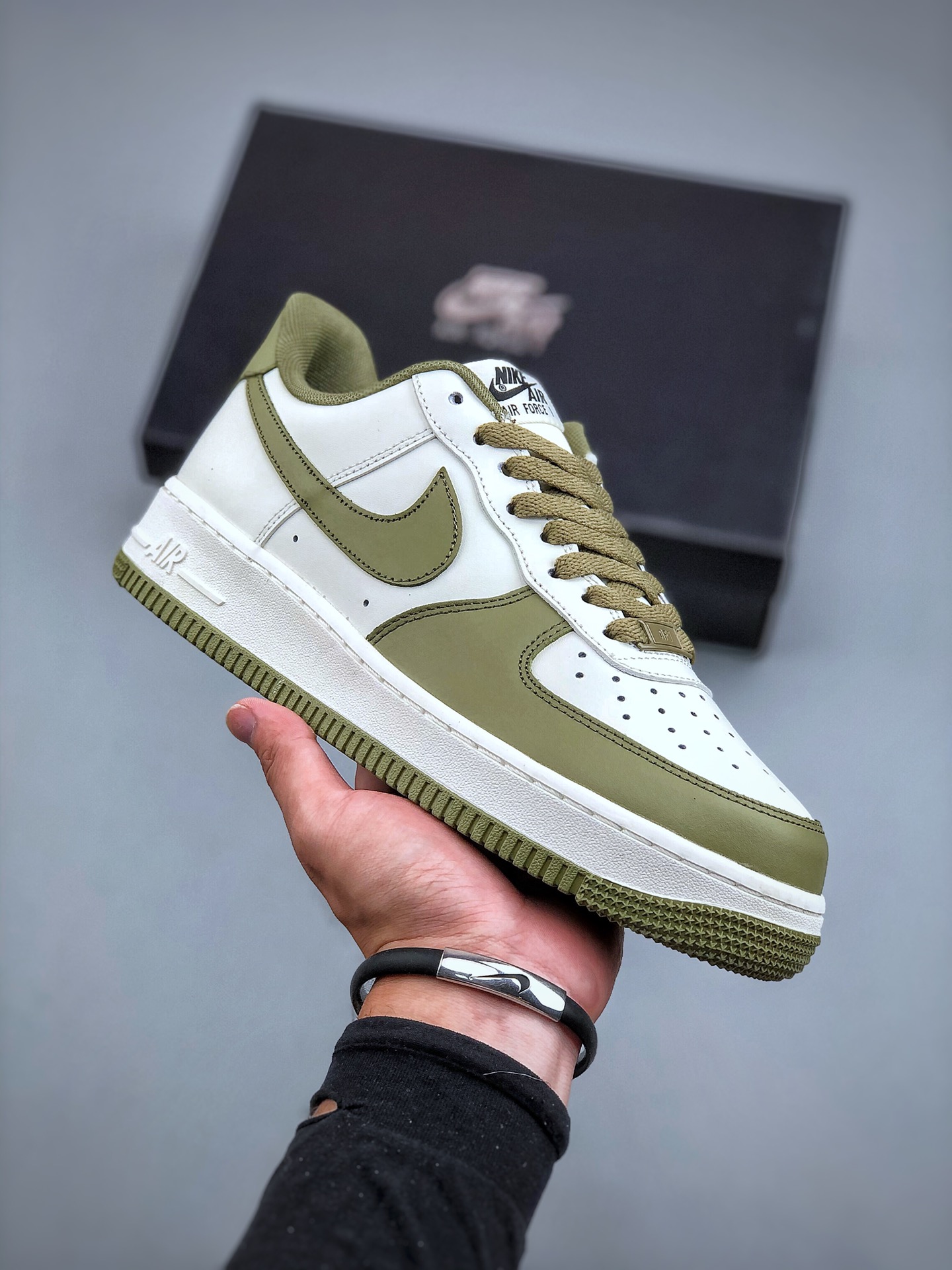 运动鞋, 运动板鞋, 板鞋, Nike Air Force 1'07 Low, Nike Air Force 1, DD7798-176, Air Force 1 - 耐克 Nike Air Force 1'07 Low 防滑耐磨减震 低帮 休闲运动板鞋 白橄榄绿 DD7798-176