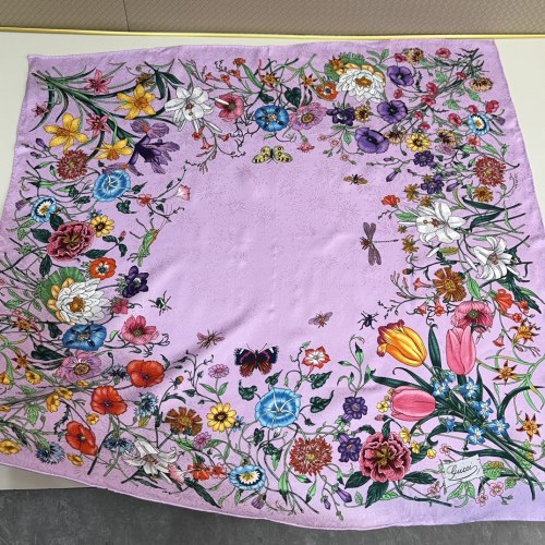Gucci Flora Silk Scarf, 90x90cm - Classic Floral Print on Green 1 Gucci Flora Silk Scarf, 90x90cm - Classic Floral Print on Green