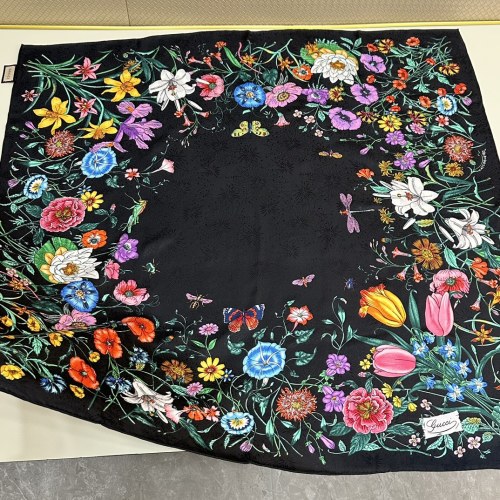 Gucci Flora Print Silk Scarf, 90x90cm - Timeless Floral Design 1 Gucci Flora Print Silk Scarf, 90x90cm - Timeless Floral Design