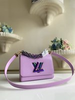 Buy 2023 Replica
 Louis Vuitton Bags Handbags Purple Epi LV Twist Chains M22098