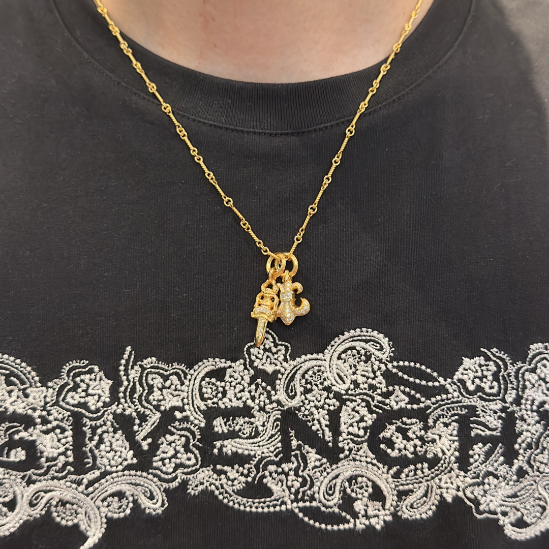 Custom Gold-Plated Diamond Setting, Necklace Pendant