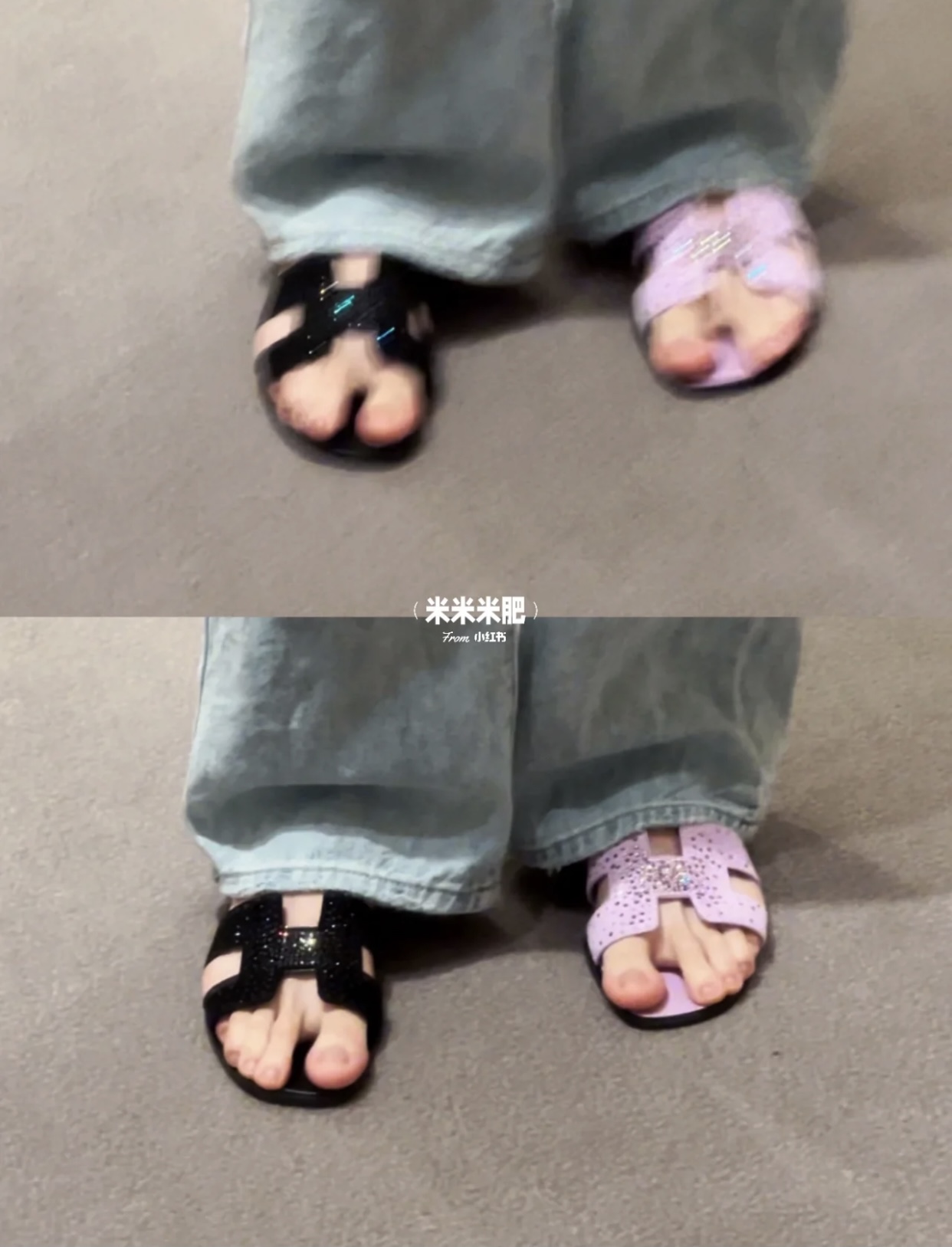 NO:253805,New H-shaped rhinestone glitter flat Oran slippers, slippers, slippers19860909新款H型水钻闪闪平底Oran拖鞋,拖鞋,slippers,Women's Shoes