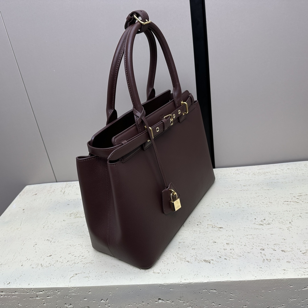 CONTI柔软牛皮革手袋14X10X6英寸36.5X26X15厘米牛皮革羊皮革衬里肩背和手提功能性皮革束