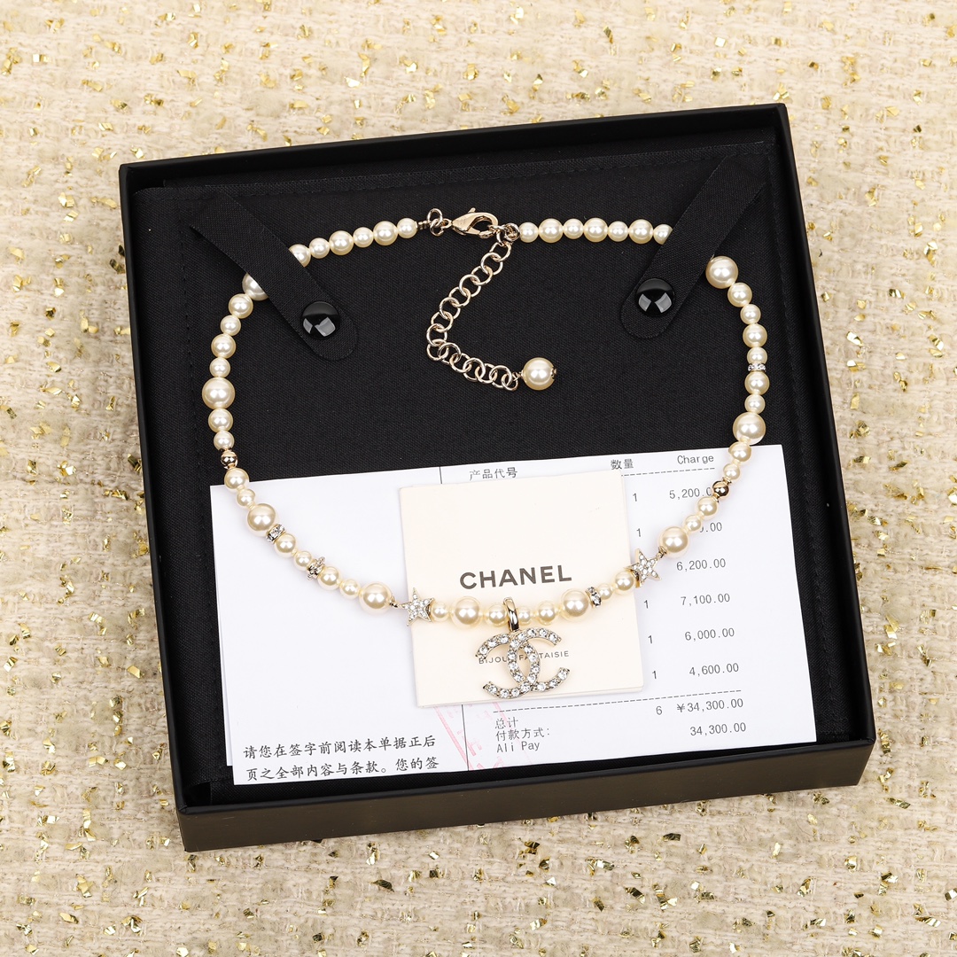 NO:857620,Ch@nel fragrance 23 five-pointed star double c necklace choker, Chanel necklace, chanel, necklace19860909Ch@nel香 23五角星双c项链choker,香奈儿项链,chanel,necklace,Jewelry