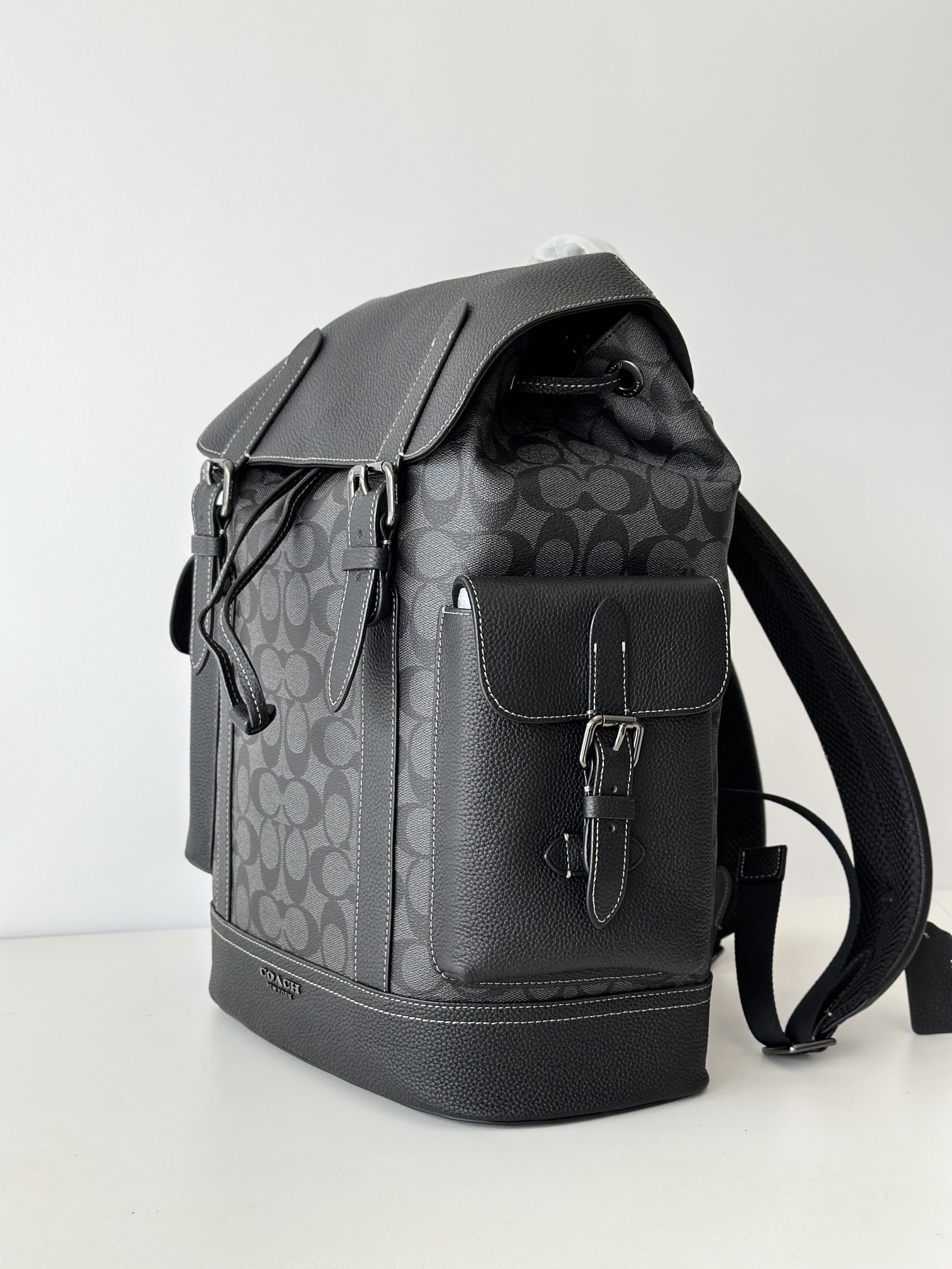 Coach ～ COACH 蔻驰CB839 最新款 男士翻盖Hudson双肩背包/登山包 进口头层牛皮配老花料