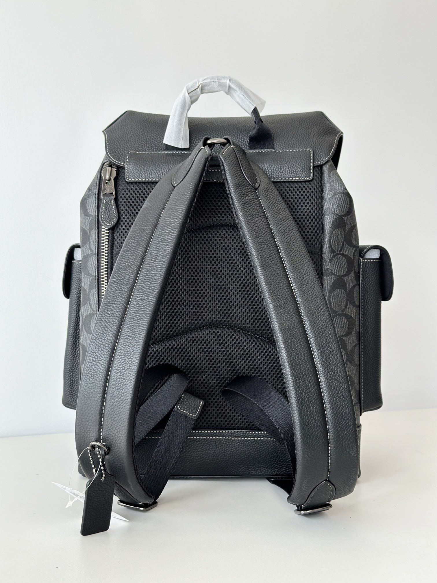 Coach ～ COACH 蔻驰CB839 最新款 男士翻盖Hudson双肩背包/登山包 进口头层牛皮配老花料