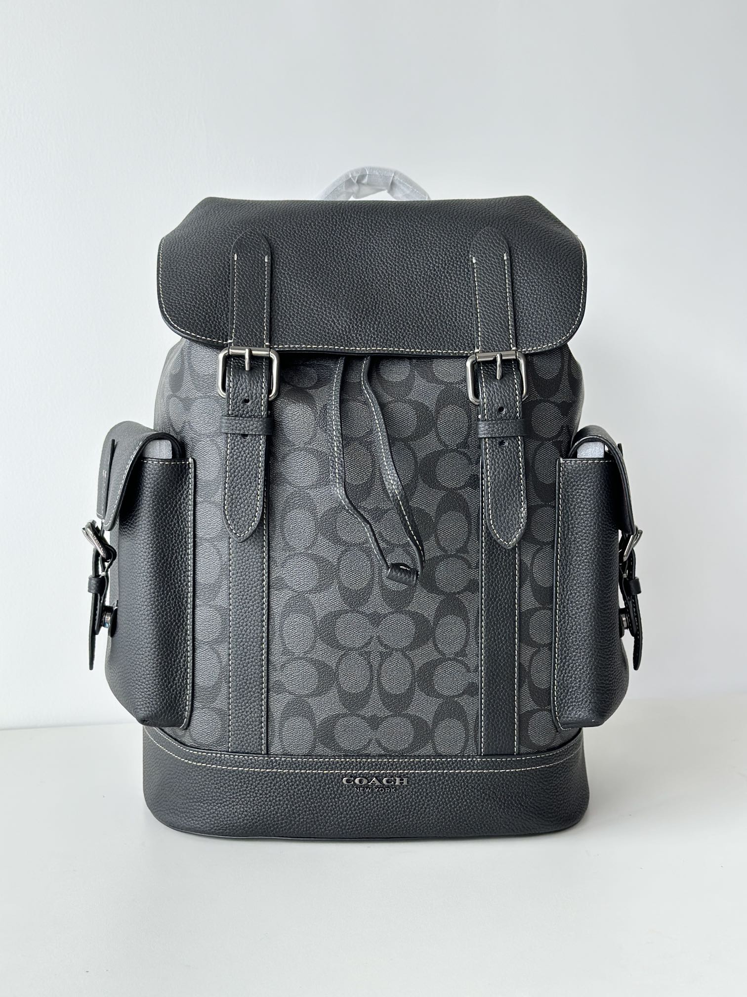 Coach ～ COACH 蔻驰CB839 最新款 男士翻盖Hudson双肩背包/登山包 进口头层牛皮配老花料