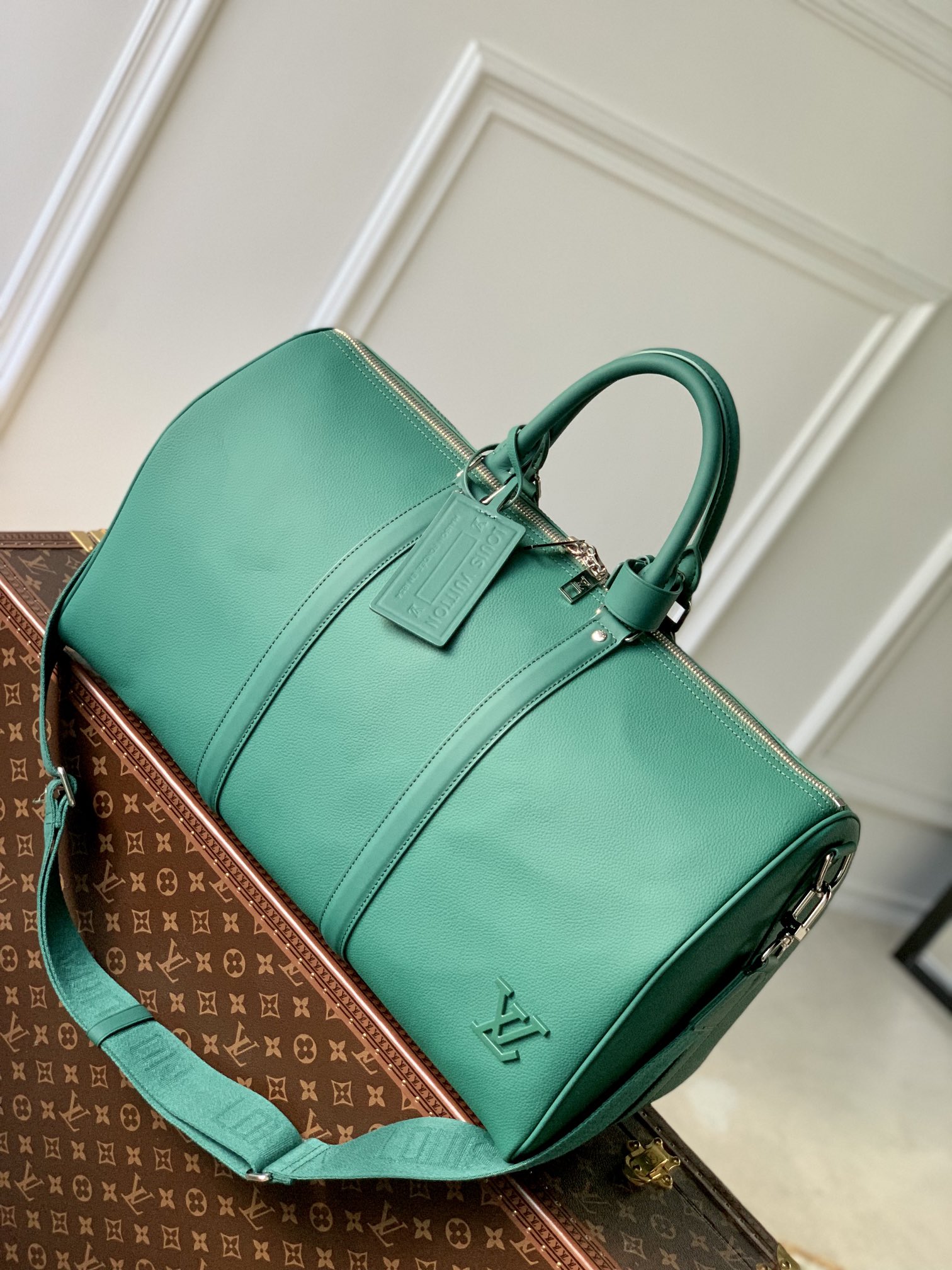 AAA Class Replica
 Louis Vuitton LV Keepall Bags Handbags Green Cowhide Fabric M22609
