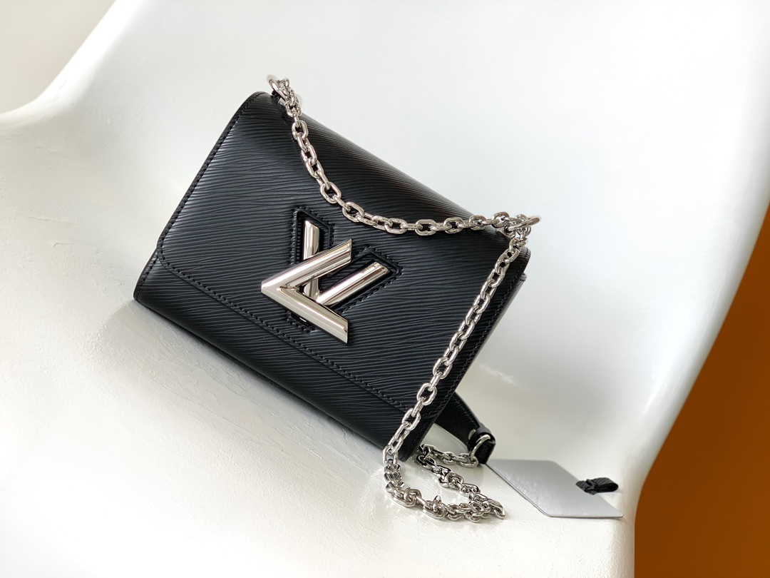 Louis Vuitton mirror quality
 Handbags Crossbody & Shoulder Bags Cheap High Quality Replica
 Black Grey Silver Epi Cowhide Spring Collection LV Twist Chains M21119