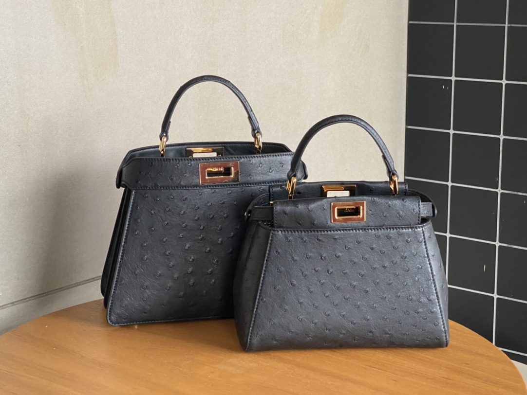 Fendi PEEKABOO, rare animal ostrich skin