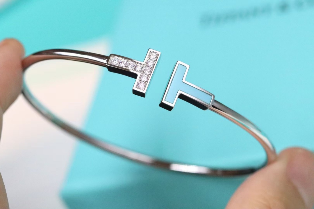 Tiffany & Co. Tiffany&Co. 绿‮石松‬伴钻双T手镯