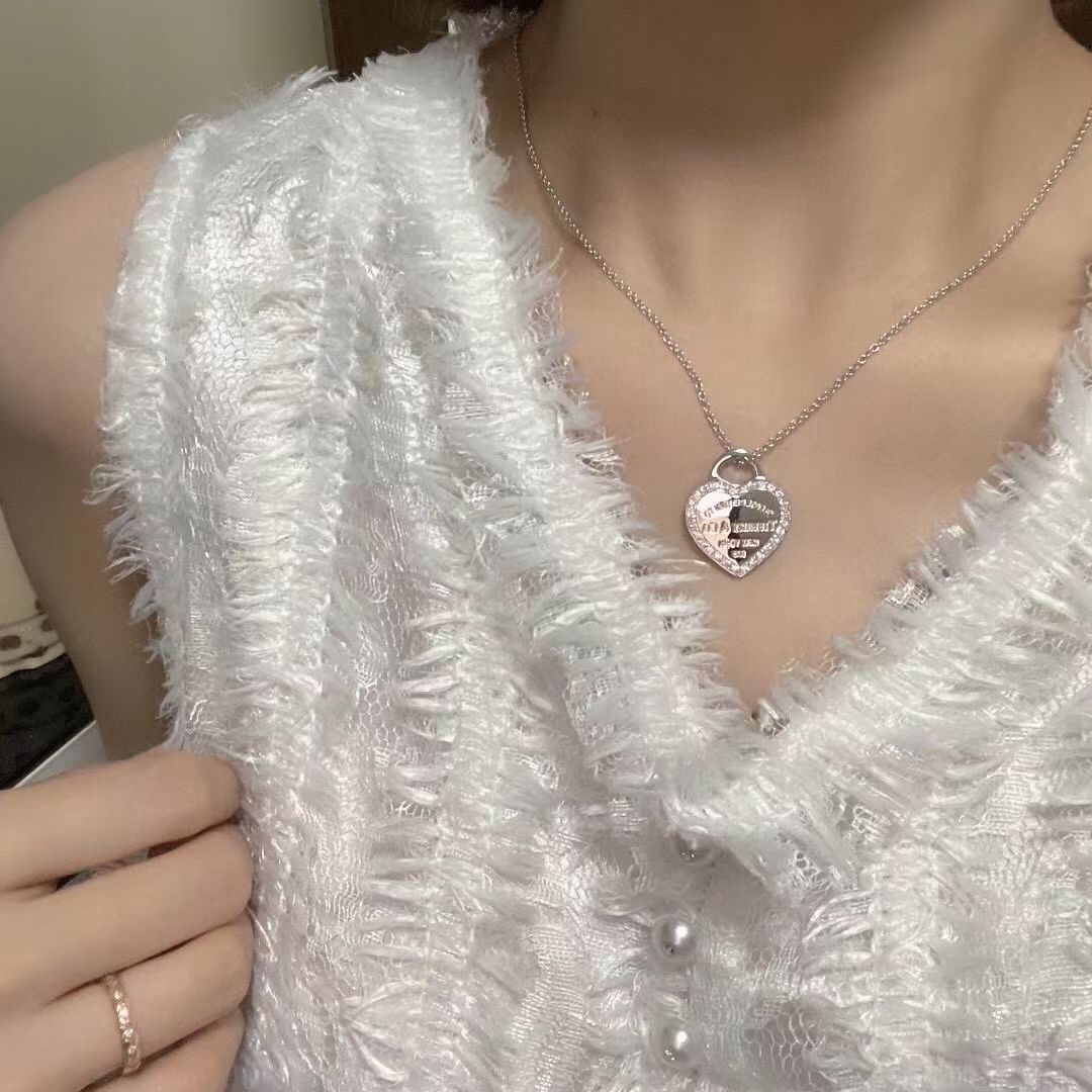 Tiffany & Co. Tiffany&Co.爱满心钻心牌锁项骨链