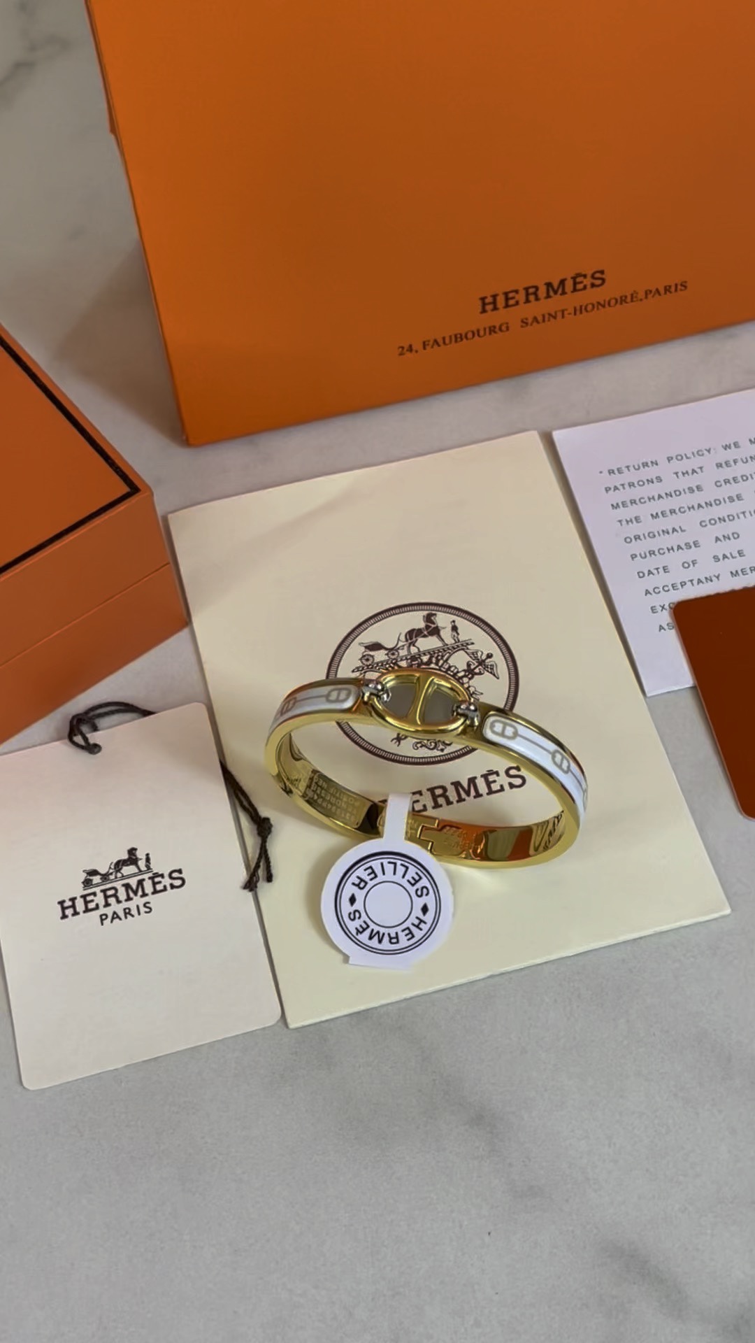 Hermes Bijoux Bracelet Or blanc Blanc